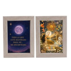 Cuadro Espiritual Doble Cara Luna y Mensaje Motivacional - Claro