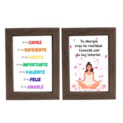 Cuadro Motivacional Doble Cara Meditación y Afirmaciones - Oscuro