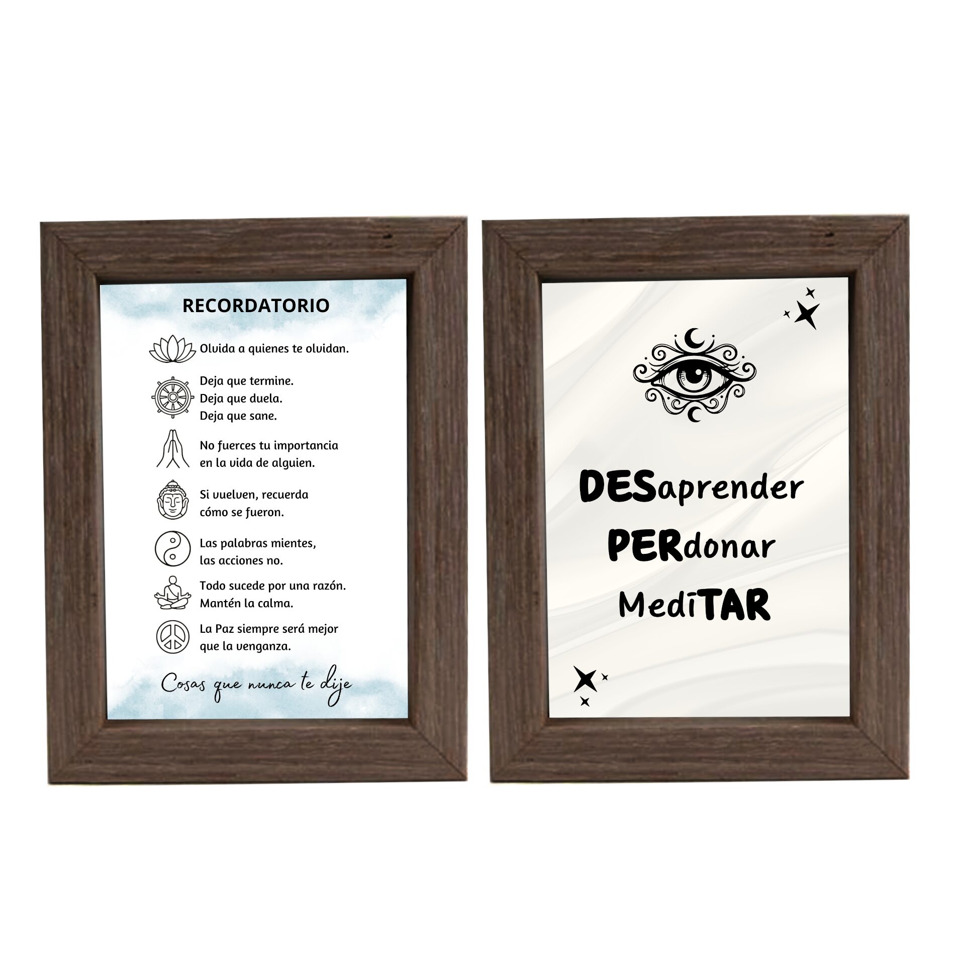 Cuadro Motivacional Doble Cara Recordatorio y Despertar - Oscuro