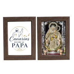 Cuadro Religioso Doble Cara Virgen del Pino y Papa 2026 Canarias - Oscuro