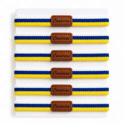 Alternative view of Pack 6 Pulseras Bandera Canarias Cuero estrecha