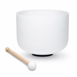 Cuenco Tibetano de Cuarzo Blanco de 10 Pulgadas con Baqueta