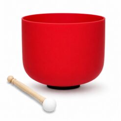 Cuenco Tibetano de Cuarzo Rojo 10" Nota Do Chakra Raíz con Baqueta