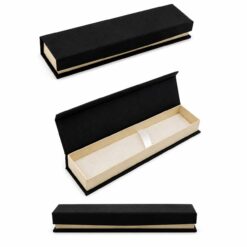 Caja para Bolígrafo Beige y Negro con Cierre Magnético