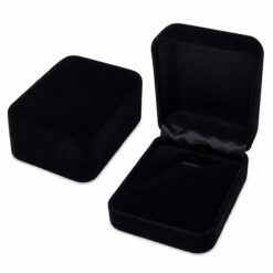 Caja para Joyas de Terciopelo Negro con Interior Negro para Colgantes