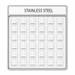 Expositor para Pendientes de Acero Inoxidable con 36 Tarjetas Blanco y Plata