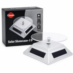 Expositor Giratorio Solar para Joyería y Minerales 360° Plateado