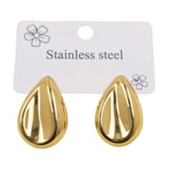 Pendientes de Gota de Acero Inoxidable Dorado