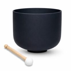 Cuenco Tibetano de Cuarzo Azul Negro 10" Nota La Chakra Tercer Ojo con Baqueta