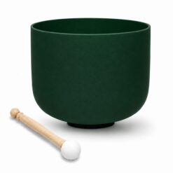 Cuenco Tibetano de Cuarzo Verde 10" Nota Fa Chakra Corazón con Baqueta