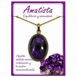Colgante de Amatista Natural Engarzado en Cobre + Zinc – Formas Variadas – 1 Unidad REF. 8 - Imagen 3