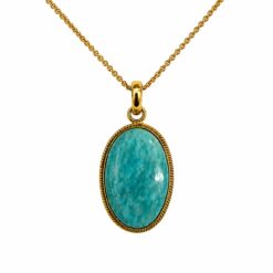 Colgante de Amazonita Natural Engarzado en Cobre + Zinc – Formas Variadas - Una unidad REF. 7