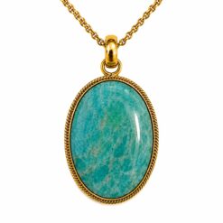 Colgante de Amazonita Natural Engarzado en Cobre + Zinc – Formas Variadas - Una unidad REF. 8