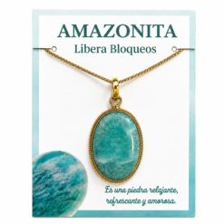 Colgante de Amazonita Natural Engarzado en Cobre + Zinc – Formas Variadas - Una unidad REF. 8 - Imagen 3