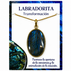 Colgante de Labradorita Natural Engarzado en Cobre + Zinc – Formas Variadas – 1 Unidad REF. 8 - Imagen 3