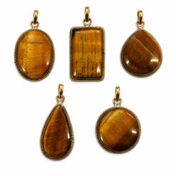 Alternative view of Colgante de Ojo de Tigre Natural Engarzado en Cobre + Zinc – Formas Variadas – 1 Unidad REF. 7