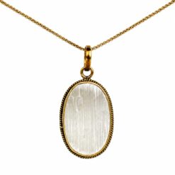 Colgante Selenita en Bruto Engarzado en Cobre + Zinc -  Formas Variadas - 1 Unidad REF. 7