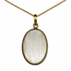 Colgante Selenita en Bruto Engarzado en Cobre + Zinc -  Formas Variadas - 1 Unidad REF. 8