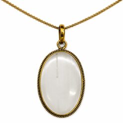 Colgante Selenita Pulida Engarzado en Cobre + Zinc -  Formas Variadas - 1 Unidad REF. 8