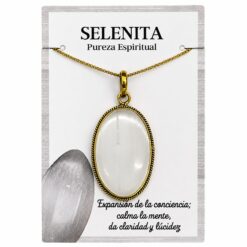 Alternative view of Colgante Selenita Pulida Engarzado en Cobre + Zinc -  Formas Variadas - 1 Unidad REF. 8