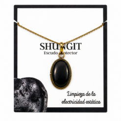 Colgante de Shungit Natural Engarzado en Cobre + Zinc – Formas Variadas – 1 Unidad REF. 6 - Imagen 3
