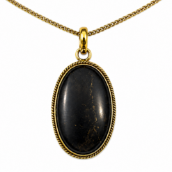 Colgante de Shungit Natural Engarzado en Cobre + Zinc – Formas Variadas – 1 Unidad REF. 7
