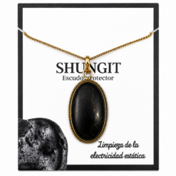 Colgante de Shungit Natural Engarzado en Cobre + Zinc – Formas Variadas – 1 Unidad REF. 7 - Imagen 3