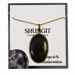 Colgante de Shungit Natural Engarzado en Cobre + Zinc – Formas Variadas – 1 Unidad REF. 8 - Imagen 3