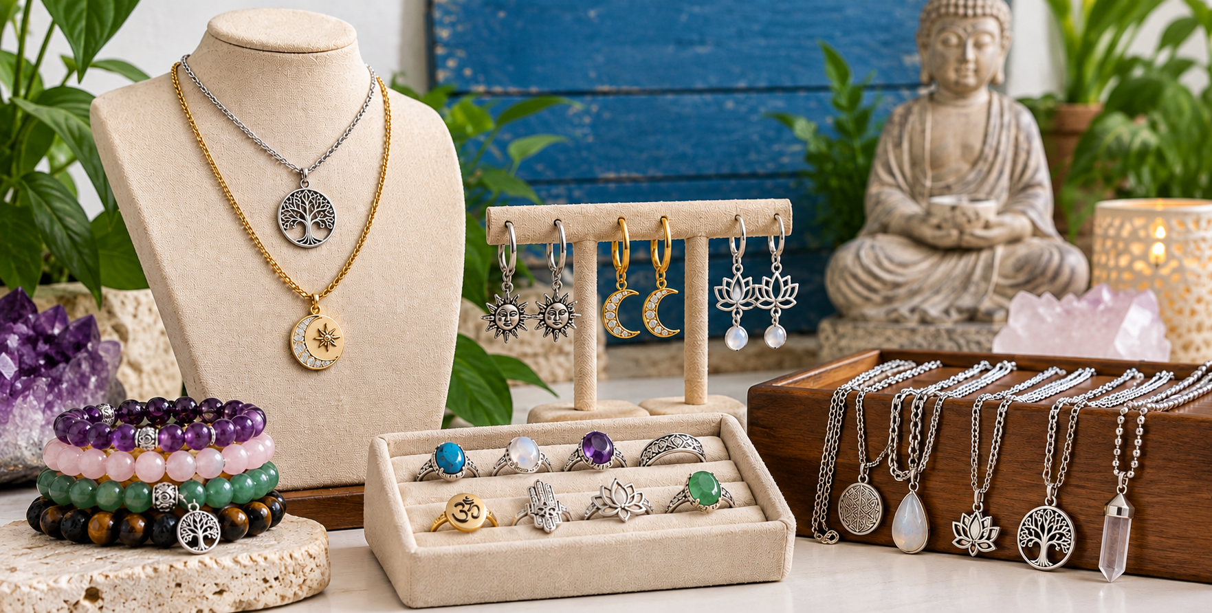 Joyería al por mayor Buda Azul