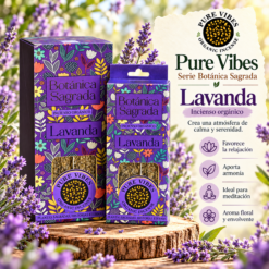 Incienso Orgánico Pure Vibes Botánica Sagrada Lavanda – Pack 6 Cajas