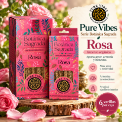 Incienso Orgánico Pure Vibes Botánica Sagrada Rosa – Pack 6 Cajas